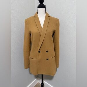 Banana Republic Camel Wool Blend Double Breasted Blazer FLAW, Size 6